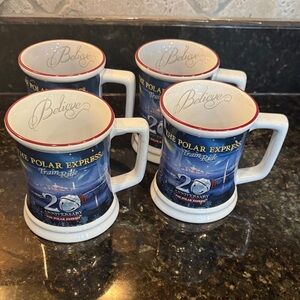Polar Express 20th Anniversary Mug Set - Blue and White